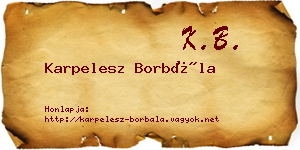Karpelesz Borbála névjegykártya